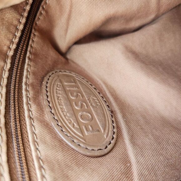 Fossil Brown Crossbody Bag with Gold Accents - Picture 6 of 11